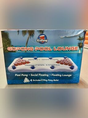 GoPong Pool Lounge Inflatable 6ft Floating Beer Pong Table